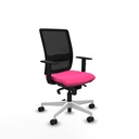 Haches sincro malla negra similpiel rosa brazos 1D base blanca ruedas 65mm nailon