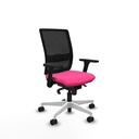Haches sincro malla negra similpiel rosa brazos 3D base blanca ruedas 65mm nailon