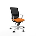 Haches sincro malla negra similpiel naranja brazos blancos base blanca ruedas 65mm engomadas