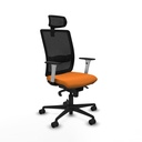 Haches sincro malla negra similpiel naranja brazos blancos base nailon cabecero malla 2D ruedas 65mm nailon