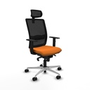 Haches sincro malla negra similpiel naranja brazos 1D base aluminio cabecero malla 2D ruedas 65mm nailon