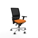 Haches sincro malla negra similpiel naranja brazos 3D base blanca ruedas 65mm engomadas