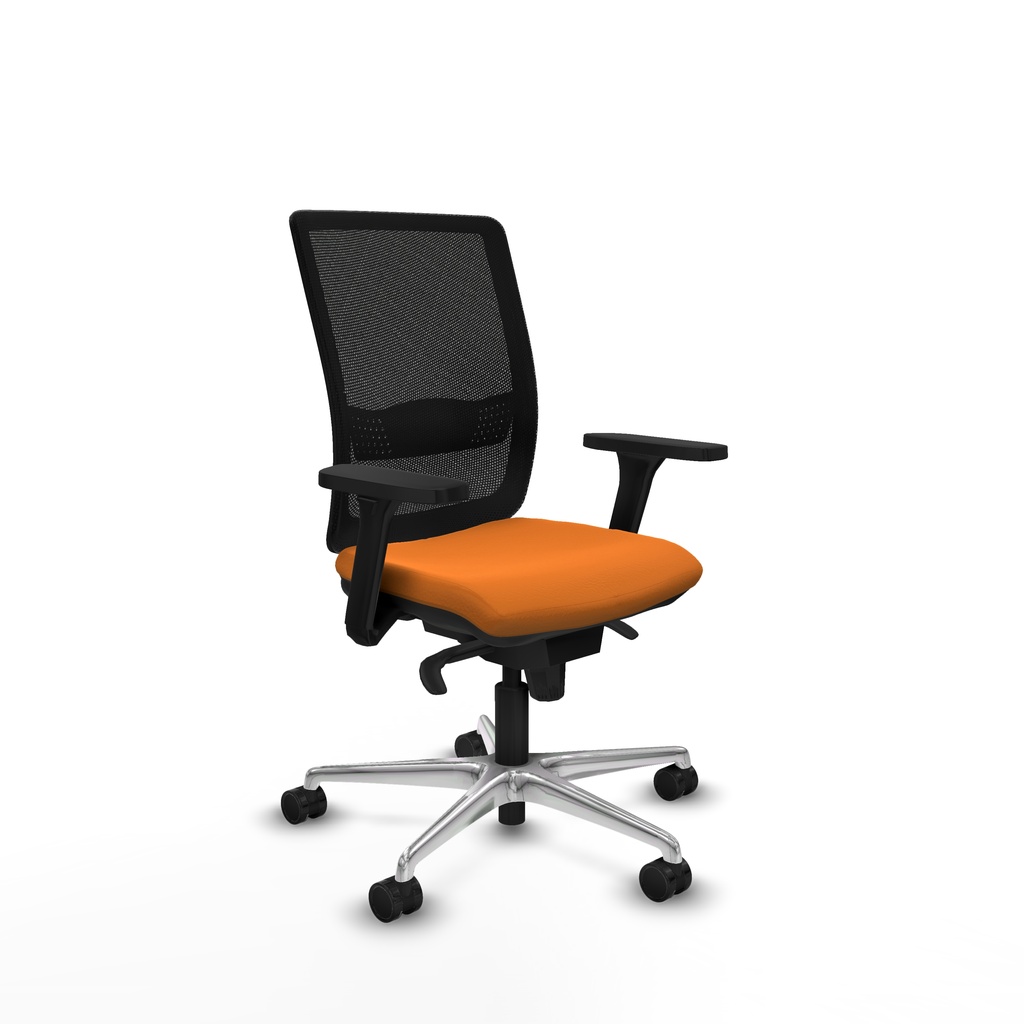 Haches sincro malla negra similpiel naranja brazos 3D base aluminio ruedas 65mm nailon