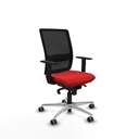 Haches sincro malla negra similpiel rojo brazos 1D base aluminio ruedas 65mm engomadas