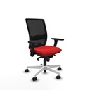 Haches sincro malla negra similpiel rojo brazos 3D base blanca ruedas 65mm nailon