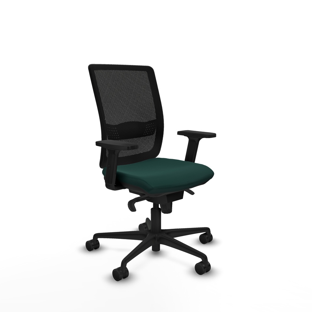 Haches sincro malla negra similpiel verde botella brazos 2D base nailon ruedas 65mm nailon