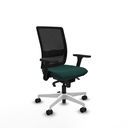 Haches sincro malla negra similpiel verde botella brazos 3D base blanca ruedas 65mm nailon