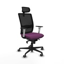 Haches sincro malla negra similpiel morado brazos blancos base nailon cabecero malla 2D ruedas 65mm engomadas