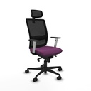 Haches sincro malla negra similpiel morado brazos blancos base nailon cabecero malla 2D ruedas 65mm nailon