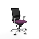 Haches sincro malla negra similpiel morado brazos blancos base aluminio ruedas 65mm engomadas