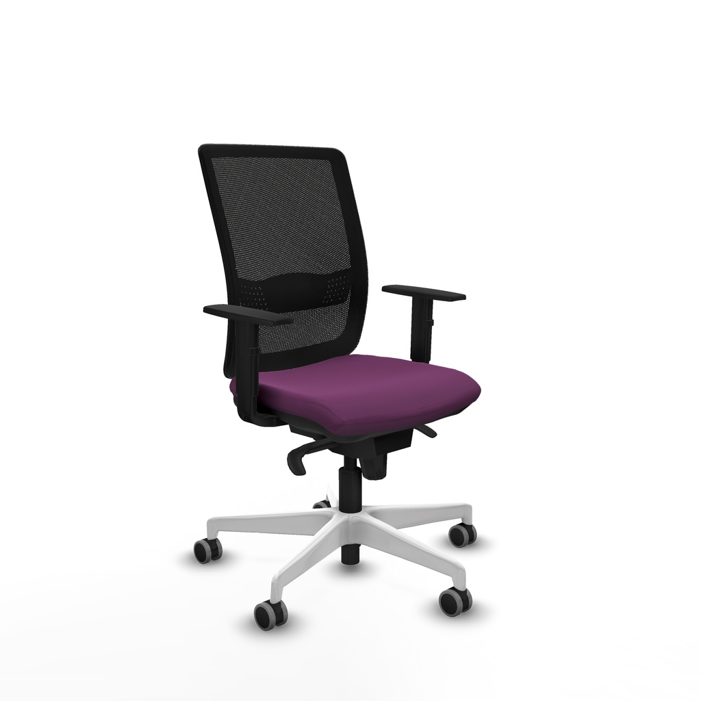 Haches sincro malla negra similpiel morado brazos 1D base blanca ruedas 65mm engomadas