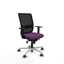 Haches sincro malla negra similpiel morado brazos 1D base aluminio ruedas 65mm engomadas