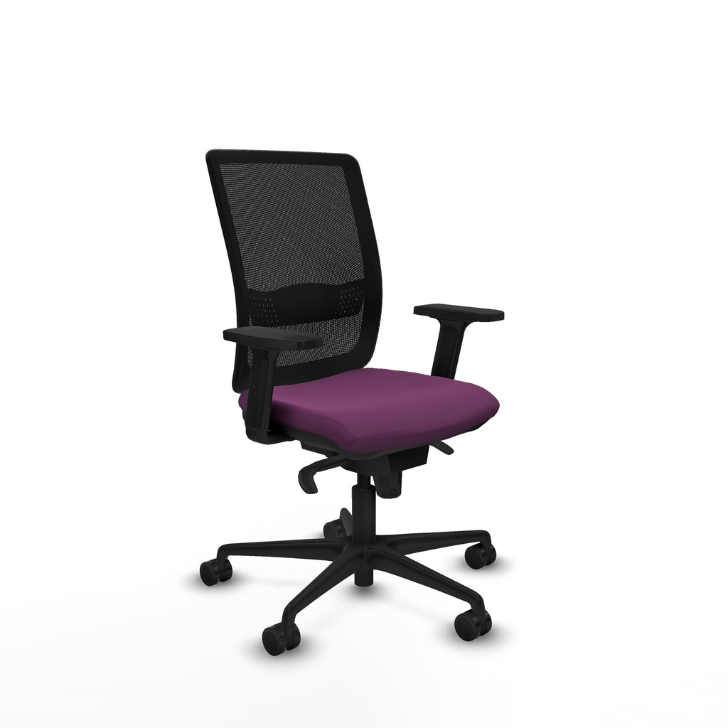 Haches sincro malla negra similpiel morado brazos 2D base nailon ruedas 65mm nailon