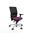Haches sincro malla negra similpiel morado brazos 3D base blanca ruedas 65mm nailon