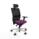 Haches sincro malla negra similpiel morado brazos 3D base blanca cabecero malla 2D ruedas 65mm nailon