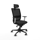 Haches sincro malla negra similpiel negro brazos blancos base nailon cabecero malla 2D ruedas 65mm engomadas