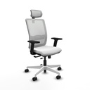 Haches traslack malla blanca bali blanco brazos 2D base blanca cabecero malla 2D ruedas 65mm nailon