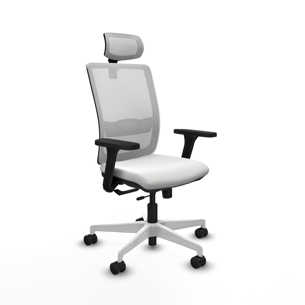 Haches traslack malla blanca bali blanco brazos 3D base blanca cabecero malla 2D ruedas 65mm nailon