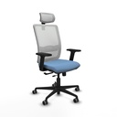 Haches traslack malla blanca bali azul cielo brazos 2D base nailon cabecero malla 2D ruedas 65mm engomadas