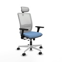 Haches traslack malla blanca bali azul cielo brazos 3D base blanca cabecero malla 2D ruedas 65mm nailon