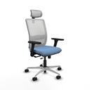 Haches traslack malla blanca bali azul cielo brazos 3D base aluminio cabecero malla 2D ruedas 65mm nailon