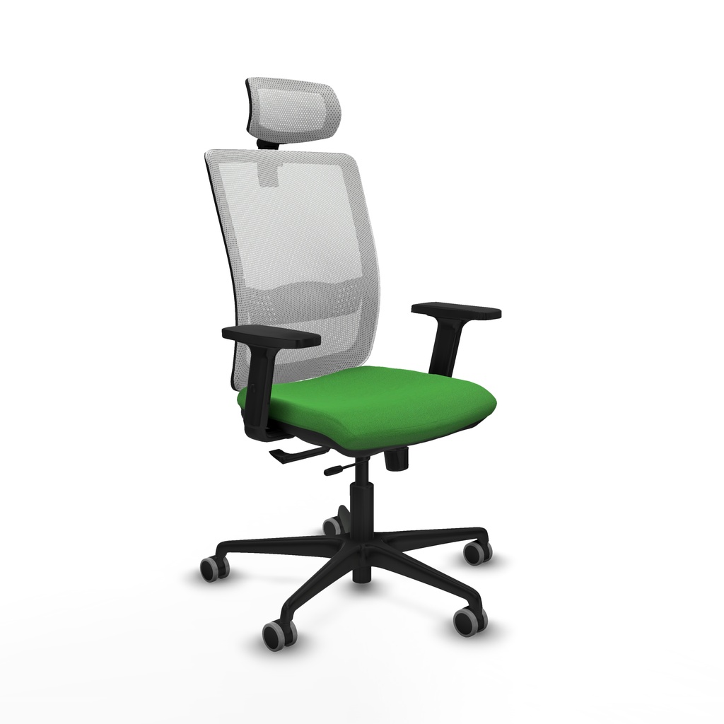 Haches traslack malla blanca bali verde brazos 2D base nailon cabecero malla 2D ruedas 65mm engomadas