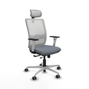 Haches traslack malla blanca bali gris brazos blancos base aluminio cabecero malla 2D ruedas 65mm engomadas