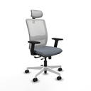 Haches traslack malla blanca bali gris brazos 2D base blanca cabecero malla 2D ruedas 65mm nailon