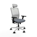 Haches traslack malla blanca bali gris brazos 3D base blanca cabecero malla 2D ruedas 65mm nailon