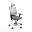 Haches traslack malla blanca bali gris brazos 3D base aluminio cabecero malla 2D ruedas 65mm nailon
