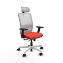 Haches traslack malla blanca bali naranja oscuro brazos 2D base blanca cabecero malla 2D ruedas 65mm nailon
