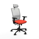 Haches traslack malla blanca bali naranja oscuro brazos 2D base nailon cabecero malla 2D ruedas 65mm nailon
