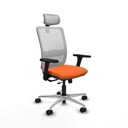 Haches traslack malla blanca bali naranja brazos 3D base aluminio cabecero malla 2D ruedas 65mm nailon