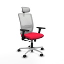 Haches traslack malla blanca bali rojo brazos 3D base aluminio cabecero malla 2D ruedas 65mm nailon
