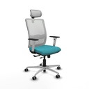 Haches traslack malla blanca bali turquesa brazos blancos base aluminio cabecero malla 2D ruedas 65mm engomadas