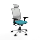 Haches traslack malla blanca bali turquesa brazos 3D base aluminio cabecero malla 2D ruedas 65mm nailon
