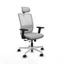 Haches traslack malla blanca bali gris claro brazos 2D base blanca cabecero malla 2D ruedas 65mm nailon