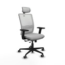 Haches traslack malla blanca bali gris claro brazos 2D base nailon cabecero malla 2D ruedas 65mm engomadas