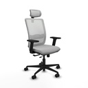 Haches traslack malla blanca bali gris claro brazos 2D base nailon cabecero malla 2D ruedas 65mm nailon
