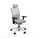 Haches traslack malla blanca bali gris claro brazos 3D base blanca cabecero malla 2D ruedas 65mm nailon