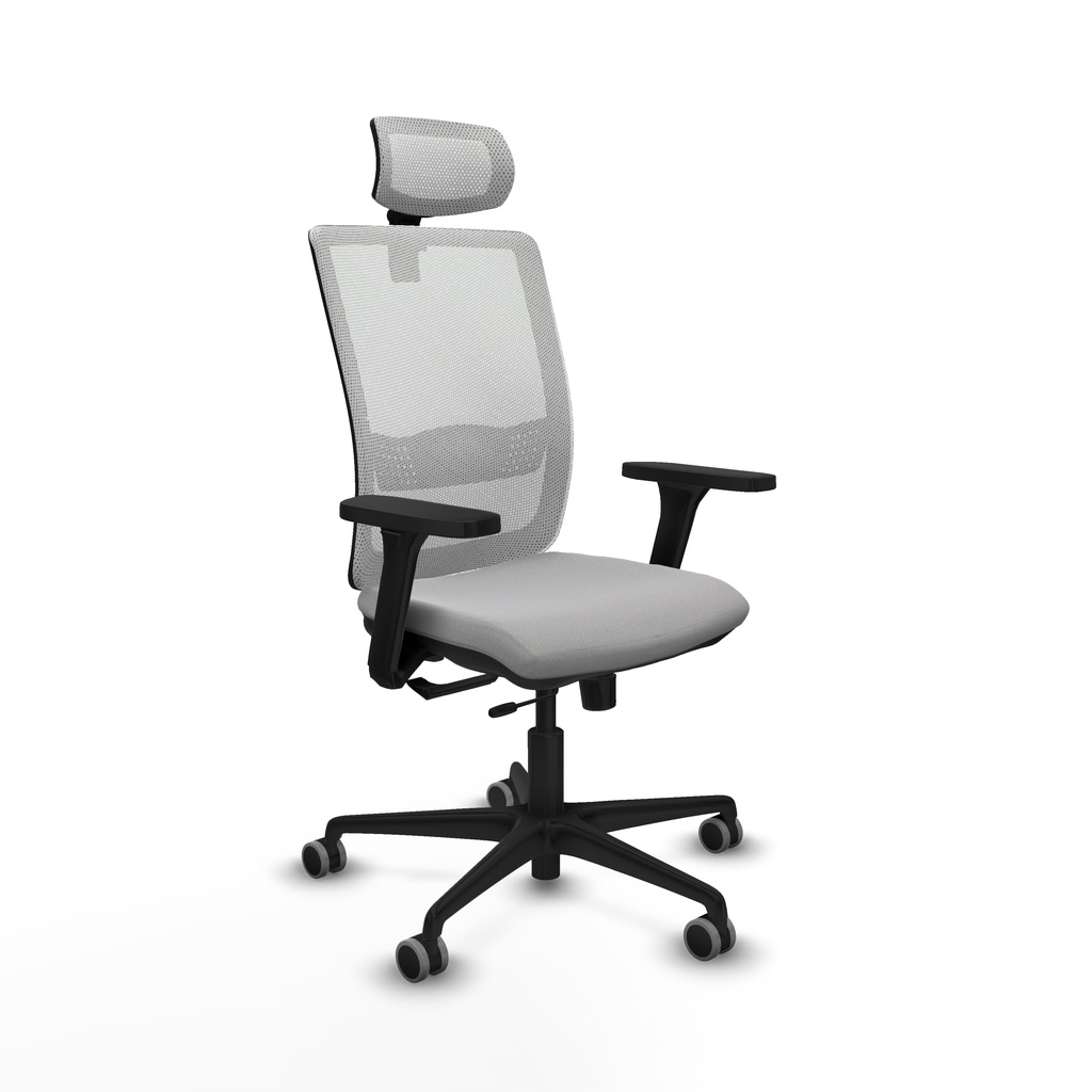 Haches traslack malla blanca bali gris claro brazos 3D base nailon cabecero malla 2D ruedas 65mm engomadas