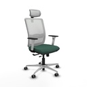 Haches traslack malla blanca bali verde botella brazos blancos base aluminio cabecero malla 2D ruedas 65mm engomadas