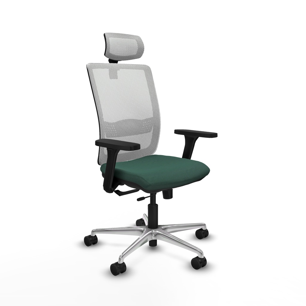 Haches traslack malla blanca bali verde botella brazos 3D base aluminio cabecero malla 2D ruedas 65mm nailon