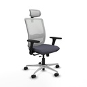 Haches traslack malla blanca bali gris oscuro brazos 3D base aluminio cabecero malla 2D ruedas 65mm nailon