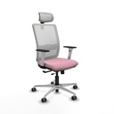 Haches traslack malla blanca bali rosa brazos blancos base aluminio cabecero malla 2D ruedas 65mm engomadas