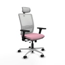 Haches traslack malla blanca bali rosa brazos 3D base aluminio cabecero malla 2D ruedas 65mm nailon