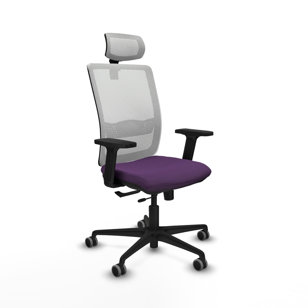 Haches traslack malla blanca bali morado brazos 2D base nailon cabecero malla 2D ruedas 65mm engomadas