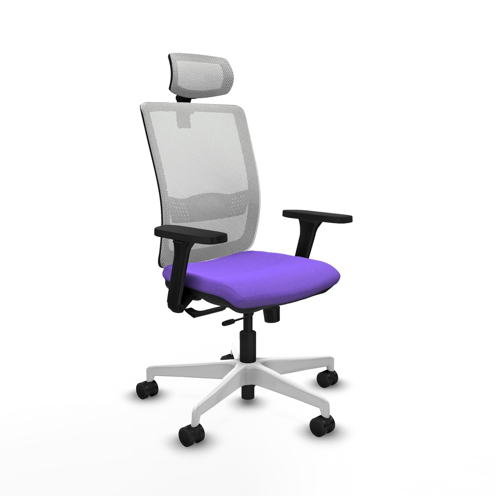 Haches traslack malla blanca bali lila brazos 3D base blanca cabecero malla 2D ruedas 65mm nailon
