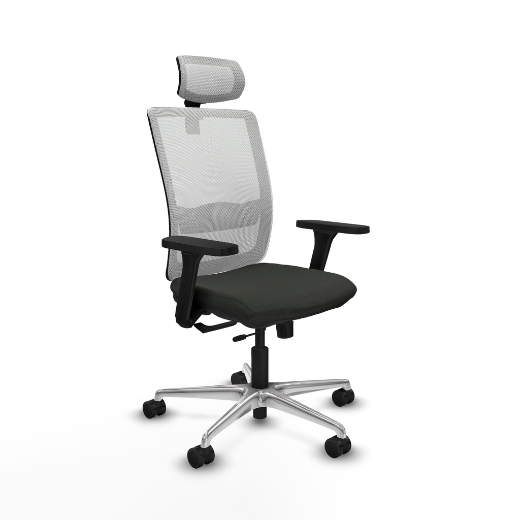 Haches traslack malla blanca bali negro brazos 3D base aluminio cabecero malla 2D ruedas 65mm nailon