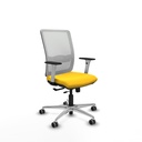 Haches traslack malla blanca similpiel amarillo brazos blancos base aluminio ruedas 65mm engomadas